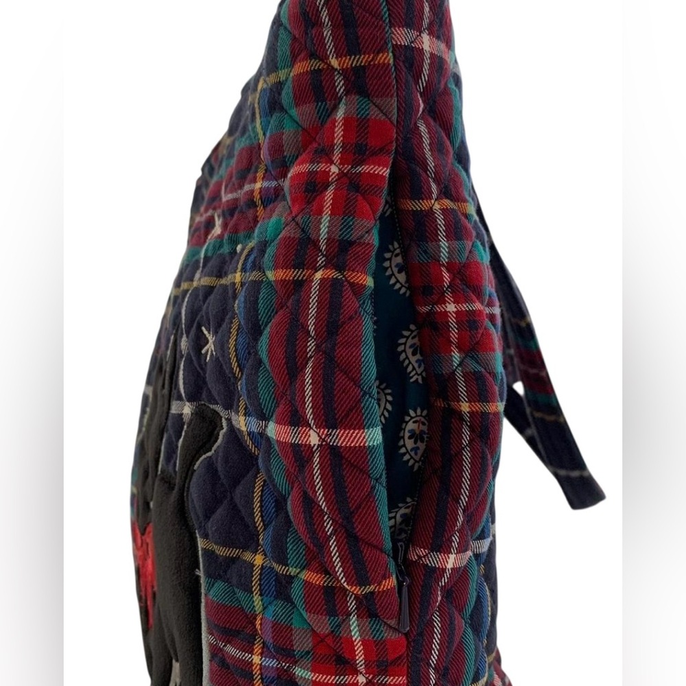 RARE Vera Bradley Scottie Dog Tote Shoulder Bag  Quilted Plaid Winter Snowflake - Picture 5 of 9